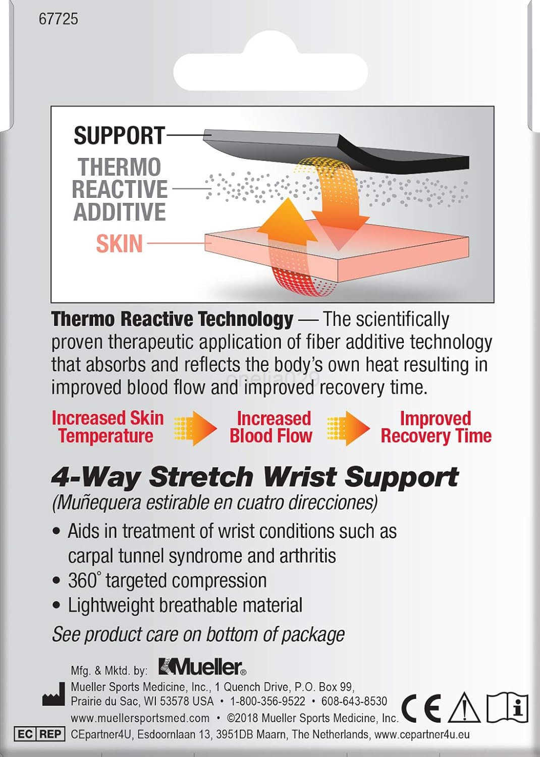 Sports Medicine FIR 4Way Wrist Support Wrist Pain Relief Support for Men and Women Ideal for Carpal Tunnel Tendinitis Arthritis BlackBlue W250910