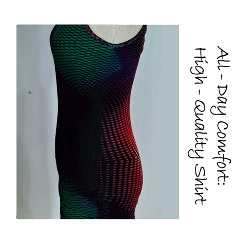 Skirts Women's Long - Sleeve Bodycon Mini Dress with Colorful 3D Pattern, Sexy Party Clubwear