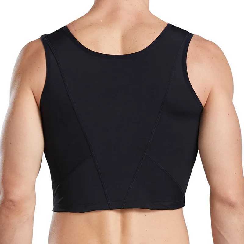 CXZD Men Body Shaper Slimming Chest Push Up Corset Compression Waist Building Shapewear Vest Correct Posture Hooks Vest W250910