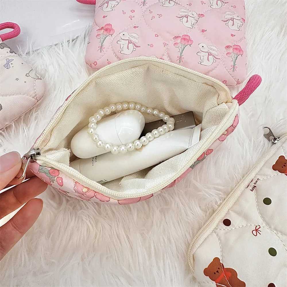 Cute Cartoon Small Travel Cosmetic Lipstick Earphone Card Portable Storage Bag Purse Women Mini Makeup Handbags Wallet Pouch BagXJ250910