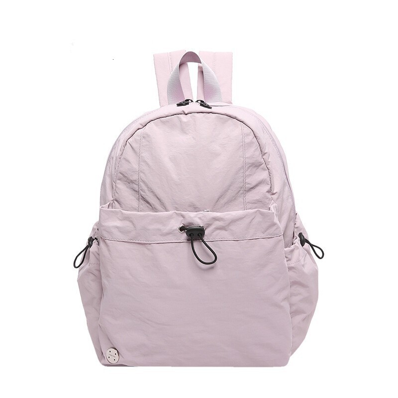 Waterproof Nylon Fabric Unisex Simple Artistic Lightweight Large Capacity Middle School Student Backpack Burden-Reducing