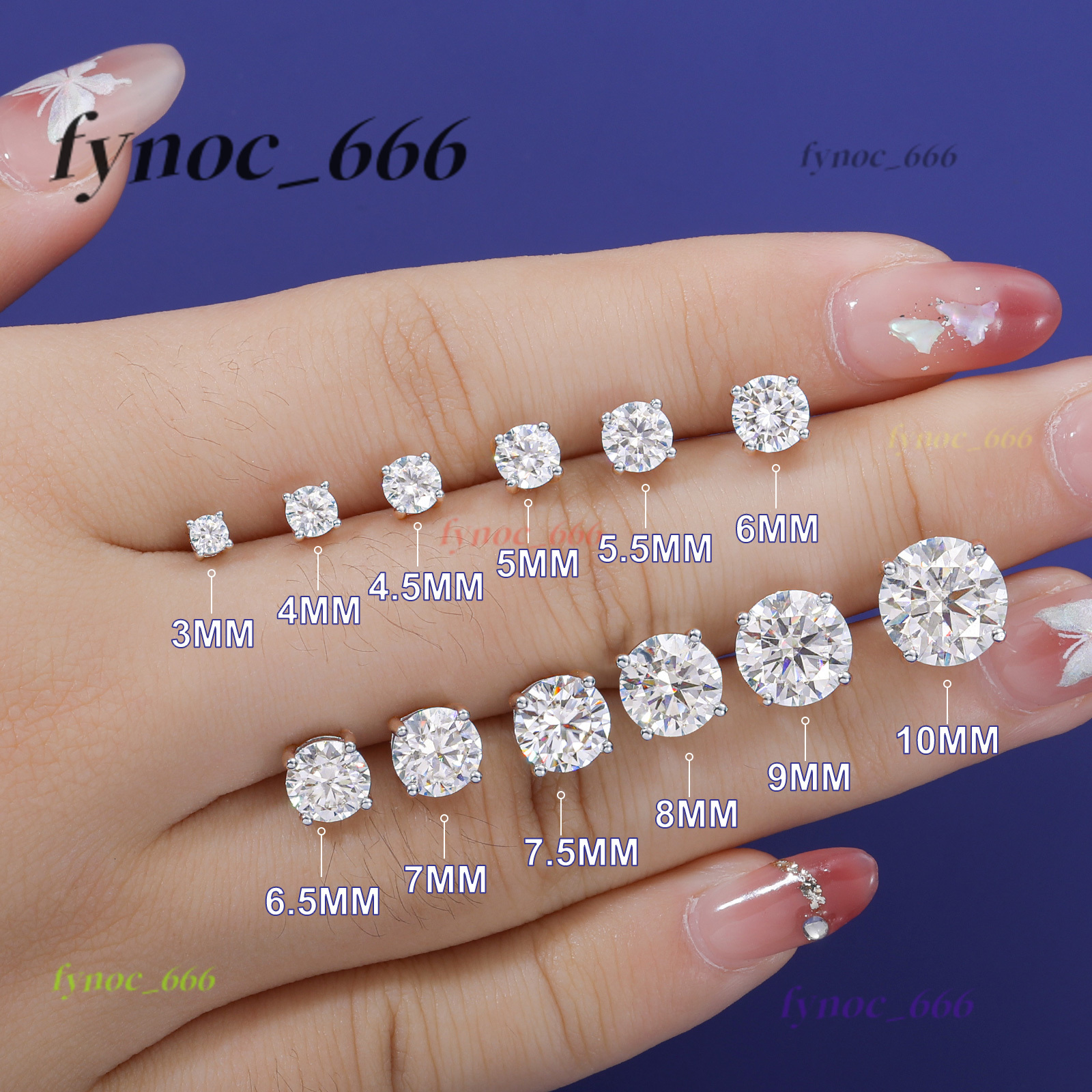 Wholesale Jewelry Classic 18K Gold Plated 925 Sterling Silver VVS Moissanite Diamond Stud Earrings Men Women