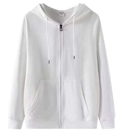 Long Sleeve Unisex Plain Hoodie with Zipper Blank Printed Sweater