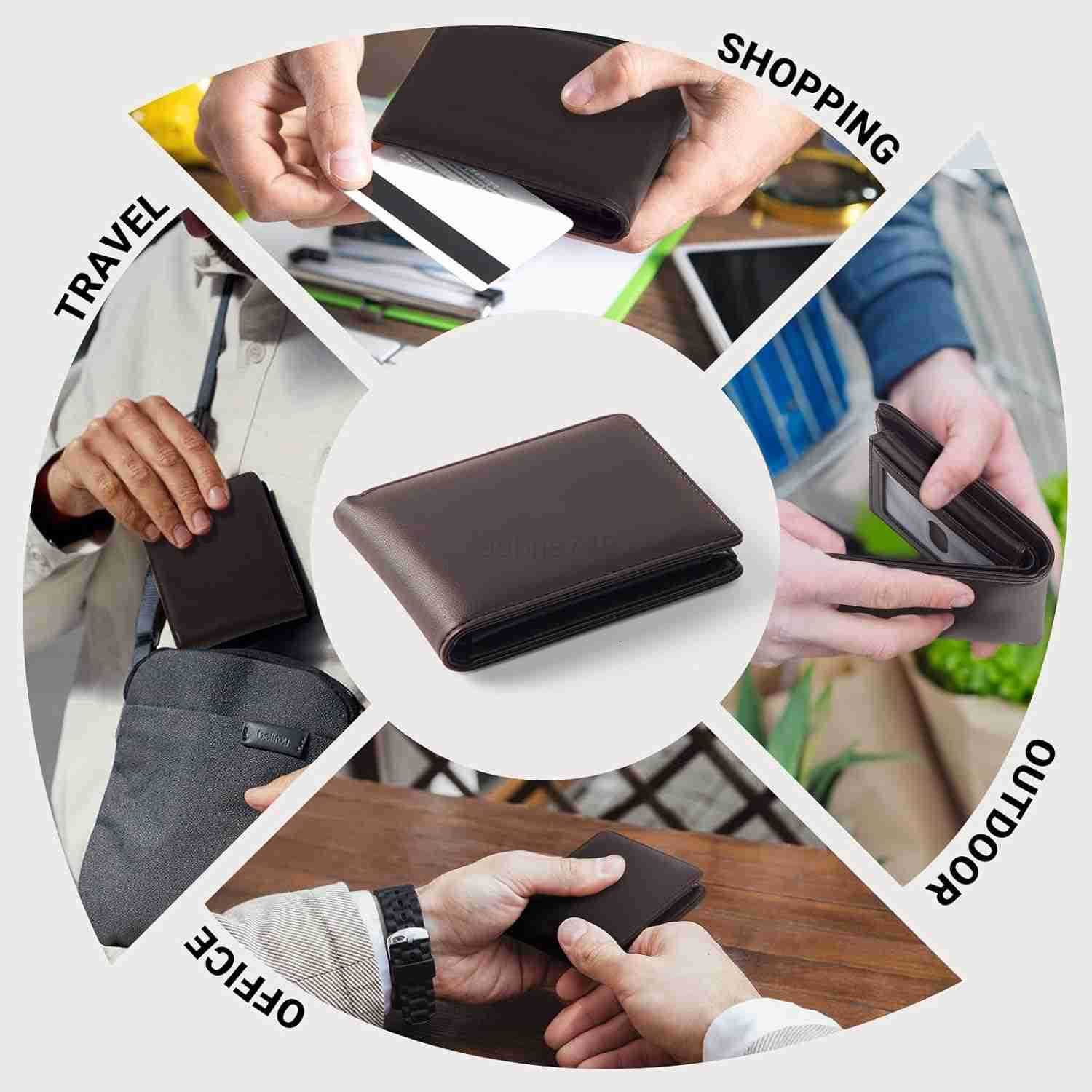 Wallet For Men RFID Blocking Coffee Wallets Bifold Faux Leather Card Holder Front Pocket Mens Accessories With Gift BoxZ250910
