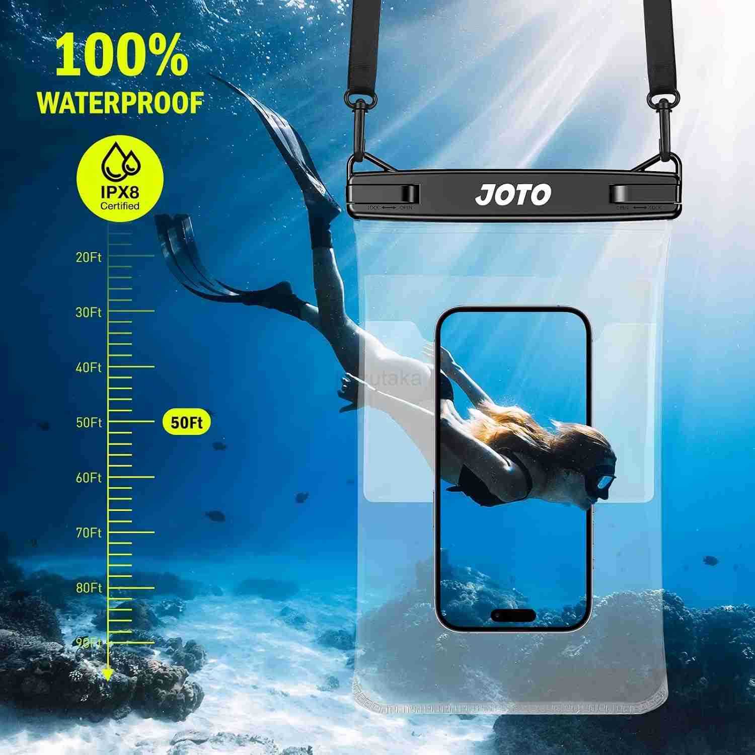 2 Pack Large Waterproof Phone Pouch Bag IPX8 Big Underwater Dry Bag with Lanyard for iPhone 16 15 14 Plus Pro Max S24 S23 Ultra Airpods Cash CARD Esse