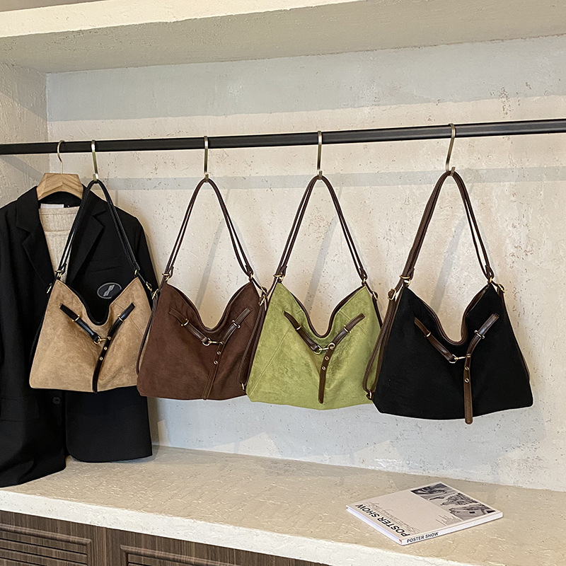 Free shipping designer Vintage Suede Tote Bag for Women Simple Texture Versatile Backpack Large Capacity High-End Commuter Bag Shoulder Bag Crossbody 
