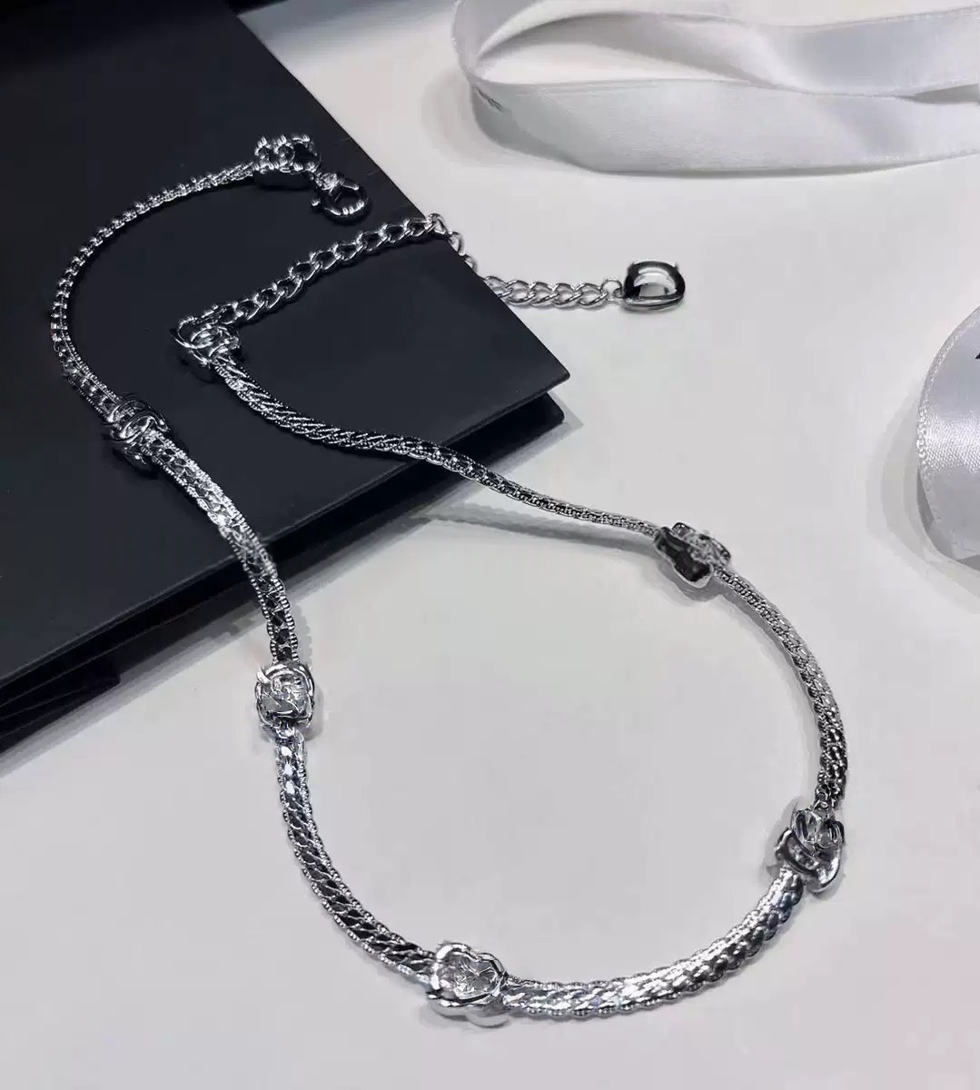 luxury jewelry gold chain necklaces designer diamond chain jewlery woman necklace designer tennis chains stainless steel jewelry necklace High quality necklace
