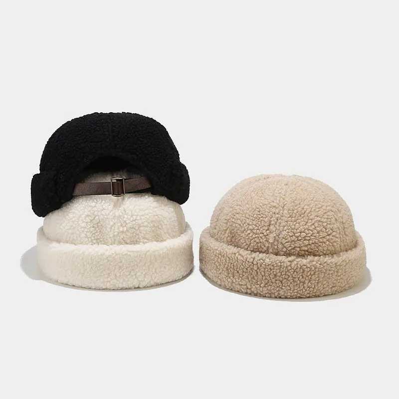 2025 Winter Cotton Solid Warm Docker C Briml Hat Skullies Beanie Hats Landlord Sailor C Men and Women 02XJ250910