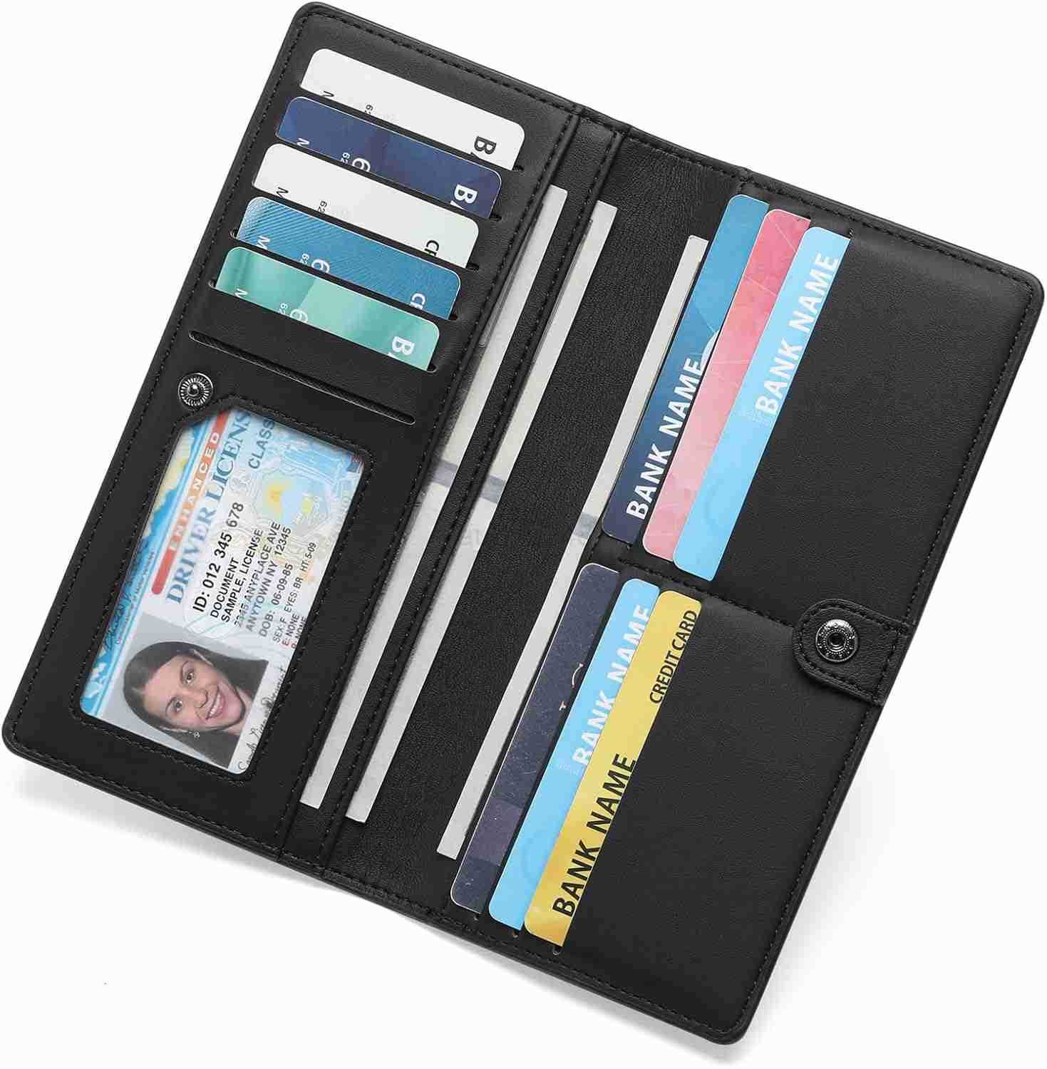 Wallets for Women Ultra Slim Thin PU Leather RFID Blocking CARD Holder Bifold Long Ladies Wallet Billfold ClutchZ250910