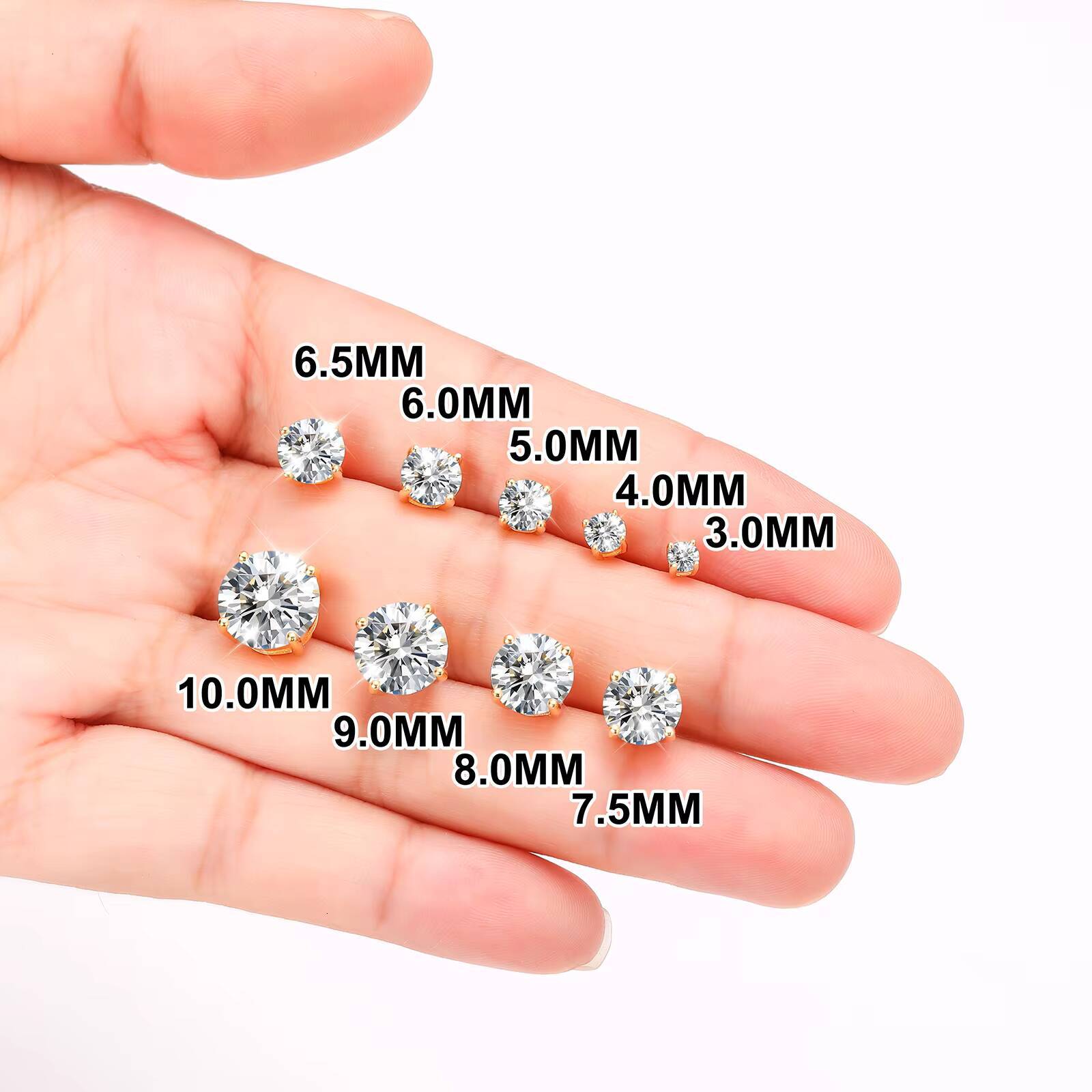 Luxury Men Women Mossanite Earrings Jewellery Gold Plated Silver 925 Pass Diamond Tester Real VVS Moissanite Stud Ear Rings
