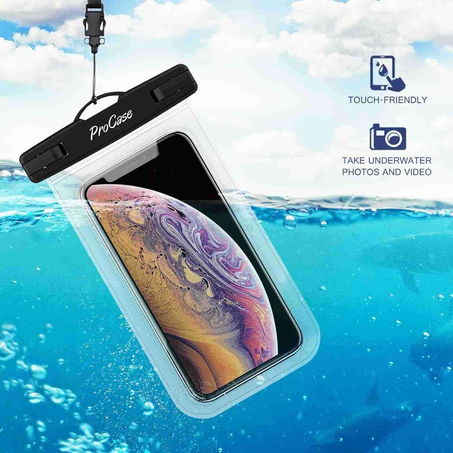 2 Pack Waterproof Phone Pouch Case 7 Universal Underwater Cellphone Dry Bag for iPhone 16 15 14 13 Pro Plus Max 12 11 S24 S23 S22 Ultra Pixel Clear Z2