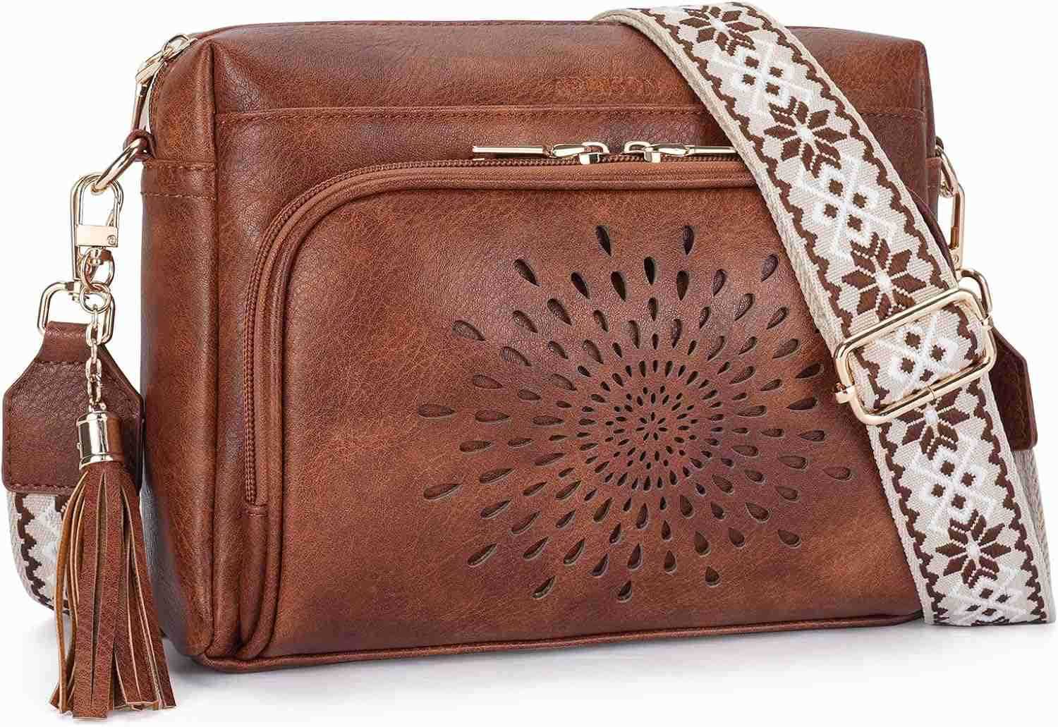 Crossbody Bags for Women Vegan Leather Sunflower Crossbody Phone Purse Shoulder Handbags with Adjustable Strap Z250910
