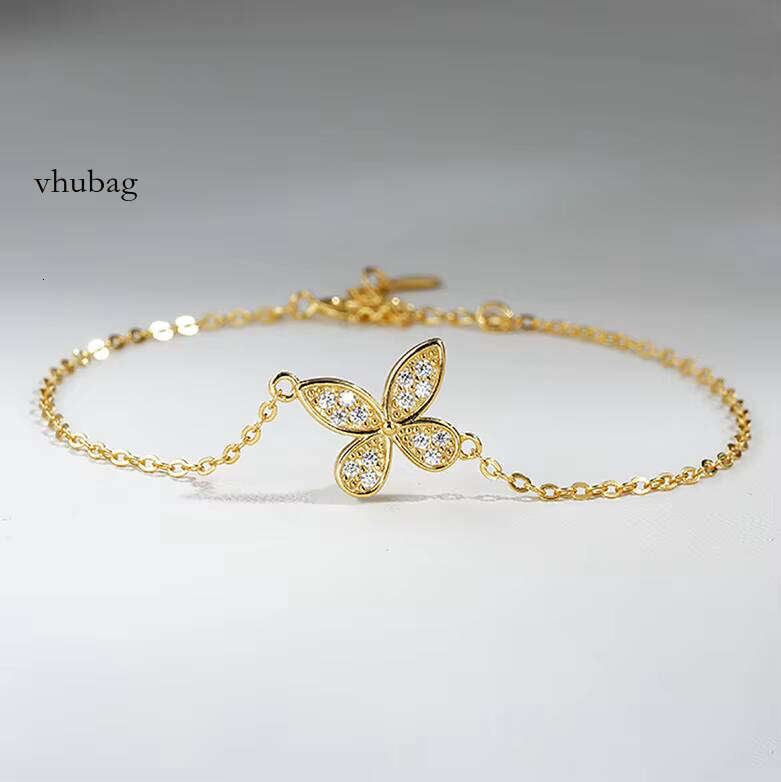 Fashion Butterfly Jewelry Gifts for Women D Color Moissanite S Sterling Sier Adjustable Bracelet