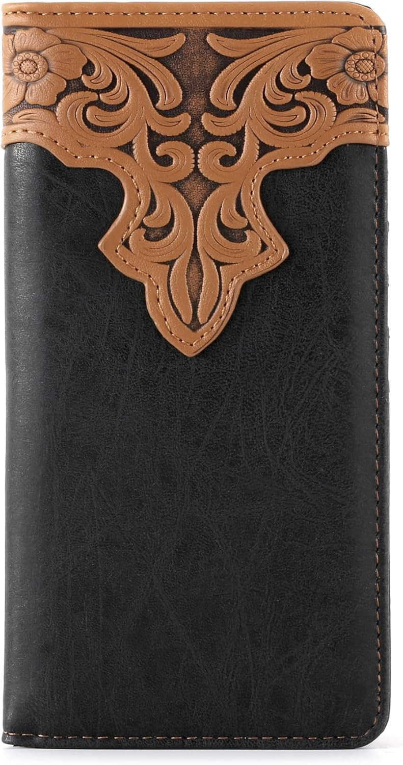 Wallet for Men Long Bifold Wallet with Card Slots RFID Blocking Cowboy Vintage Checkbook Wallet Gift for MenZ250910