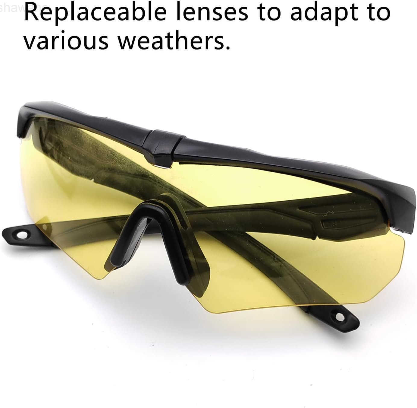 Tactical Eyewear Outdoor Unisex Shooting Glasses with 3 Interchangeable Lens Airsoft GoggleW250910