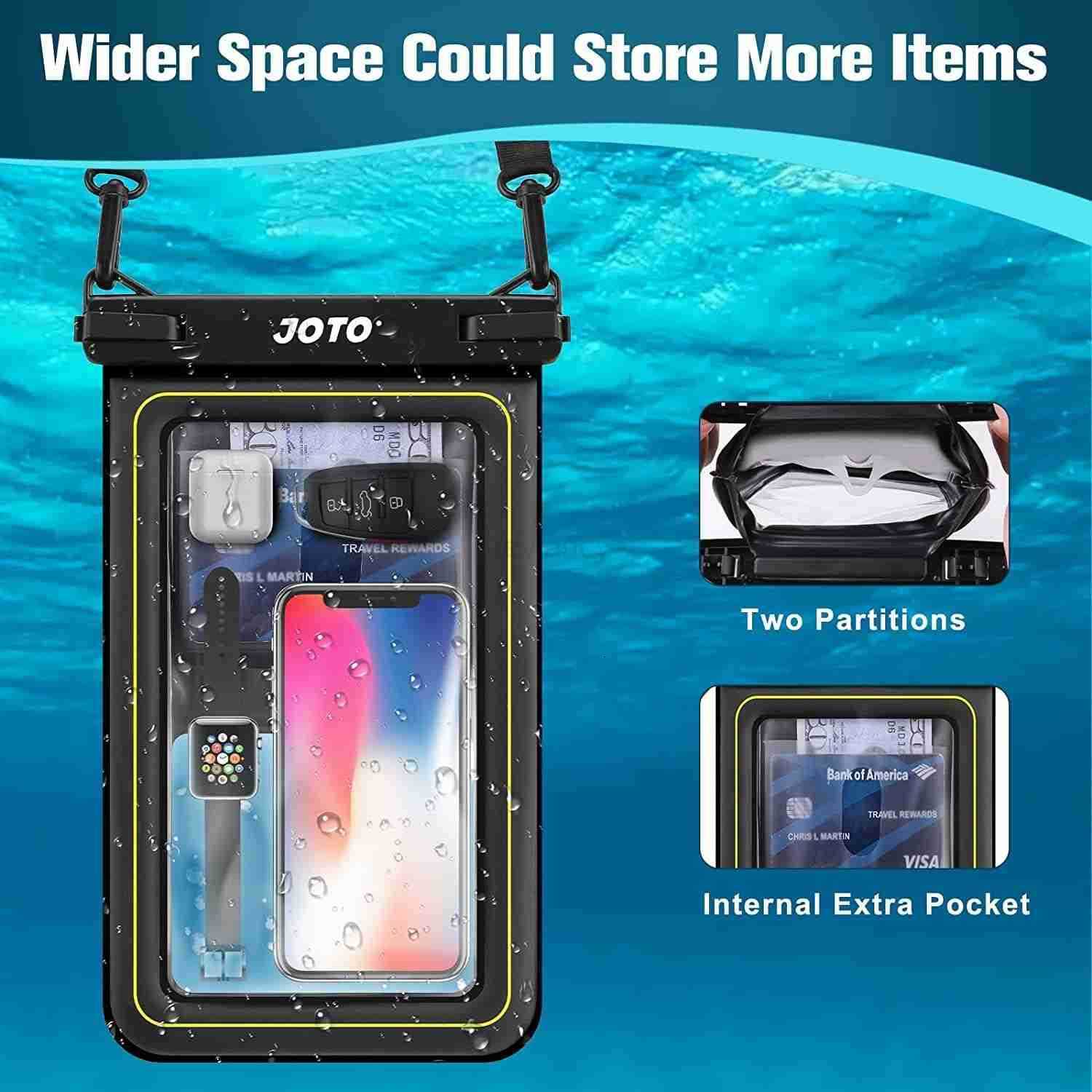 Large Floating Waterproof Phone Pouch Up to 10 Underwater Phone Case Cellphone Dry Bag for iPhone 16 15 14 13 12 11 Pro Max Xs Max XR X 8 7 Plus SEGal