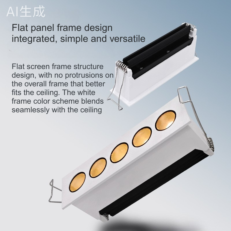 Narrow-Edge Recessed LED Linear Grille Light - Minimalist Spotlight for Dining Table Living Room Coffee Table No Main Light Strip Lighting - WLY107