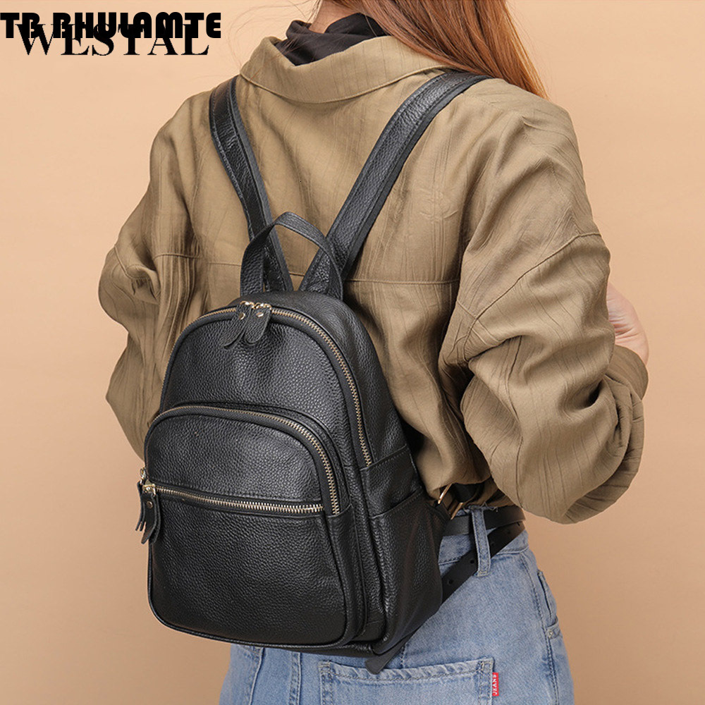 Free Shipping Designer Bag Genuine Leather Women's Backpack High-end First Layer Cowhide Soft Luxury Bag Leather Pure Leather Versatile Women