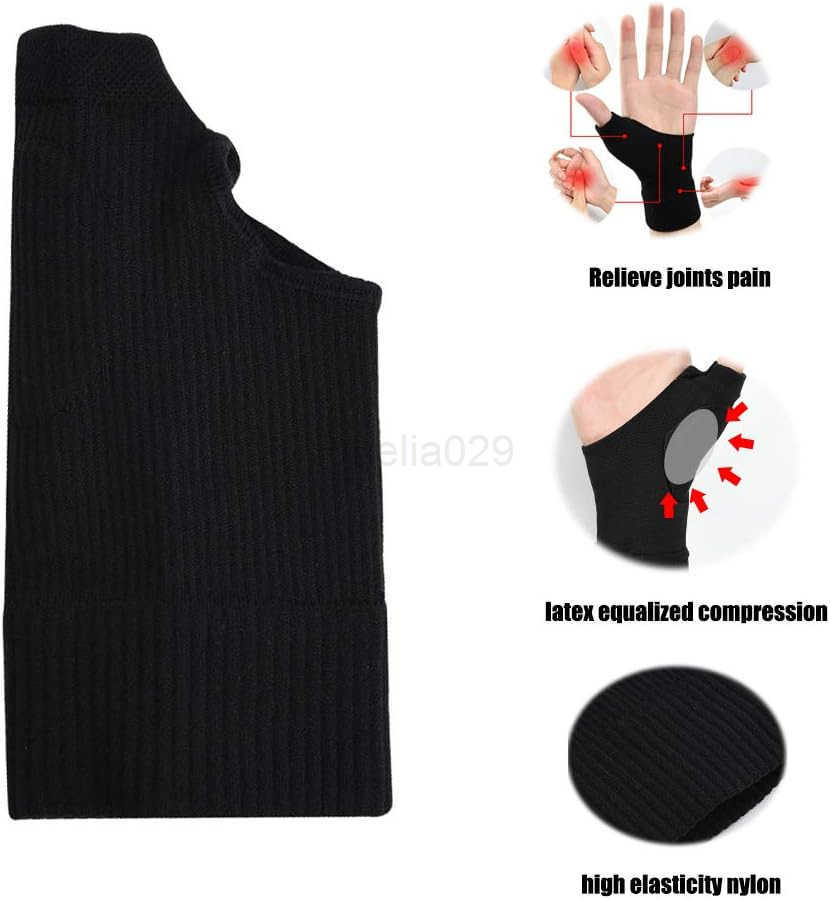 Wrist Thumb Compression Arthritis Gloves1 PairBreathable Wrist Support Brace Fingerless Glove with Gel Thumb Injury PadsComfortable Carpal Tunnel Slee