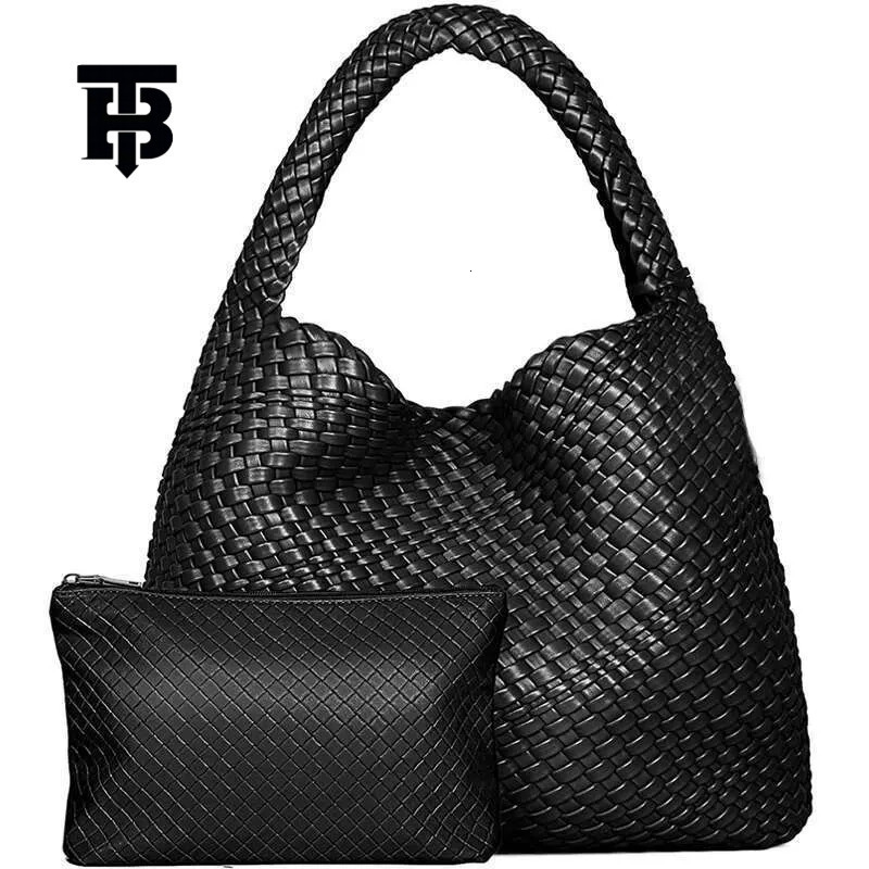 TB BHULAMTE Luxury Designer Large Woven Bag Handbag Soft Leather Shoulder Shopper Travel Bag Luxury Bag And Wallet Luxurious And Fashionable Designer 