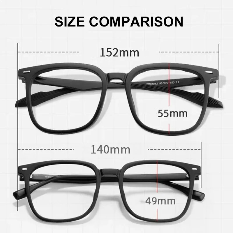 UVLAIK TR90 Oversized Glasses Frame Women Super Large Square Spectacle Frame Men Myopia Optical Eyewear Anti Blue Light Eyeglass 250909
