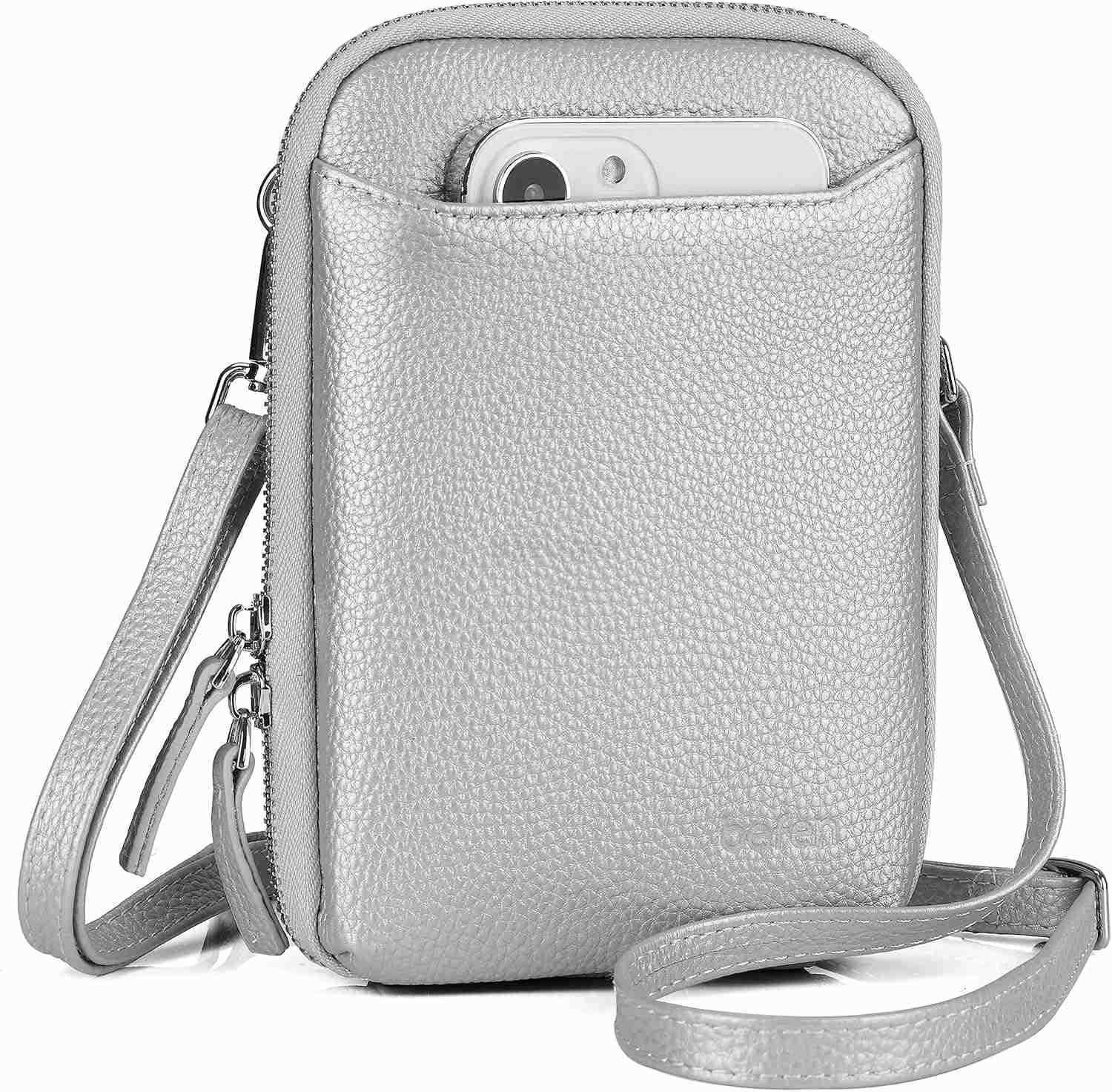 Genuine Leather Crossbody Cell Phone Purse for Women Small Zip Around RFID Blocking Crossbody Wallet Bags Z250910