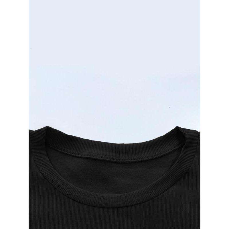 Women's Halloween Themed Ghost Print Drop Shoulder Sweatshirt, Casual Long Sleeve Round Neck Pullover for Daily Wear, Ladies Spring & Fall Clothe