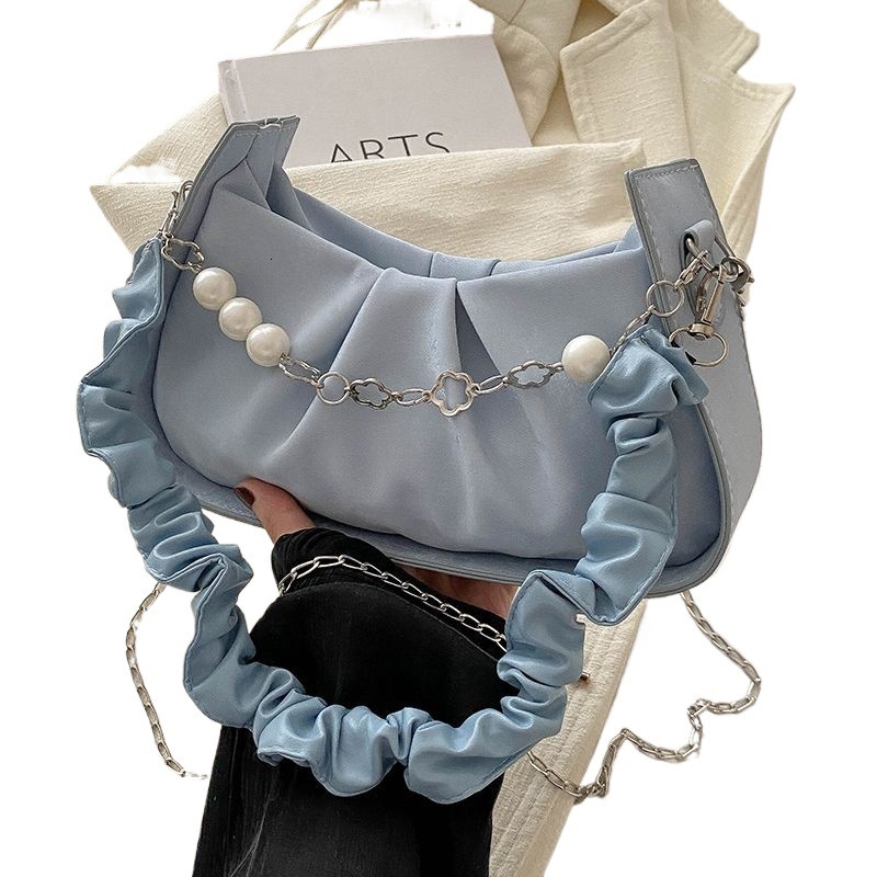 2025 This Year S Trendy Niche Underarm Bag For Free Shipping Luxury Bag Women Summer Fashion Pleated Chain Bag Stylish Designer Bag Versatile Shoulder