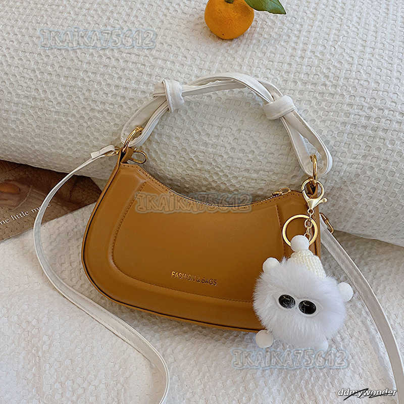 Trendy Fashion Versatile Popular Solid Color Knotted Handbag 2023 Autumn Winter New Style Crossbody Bag For Women H250806