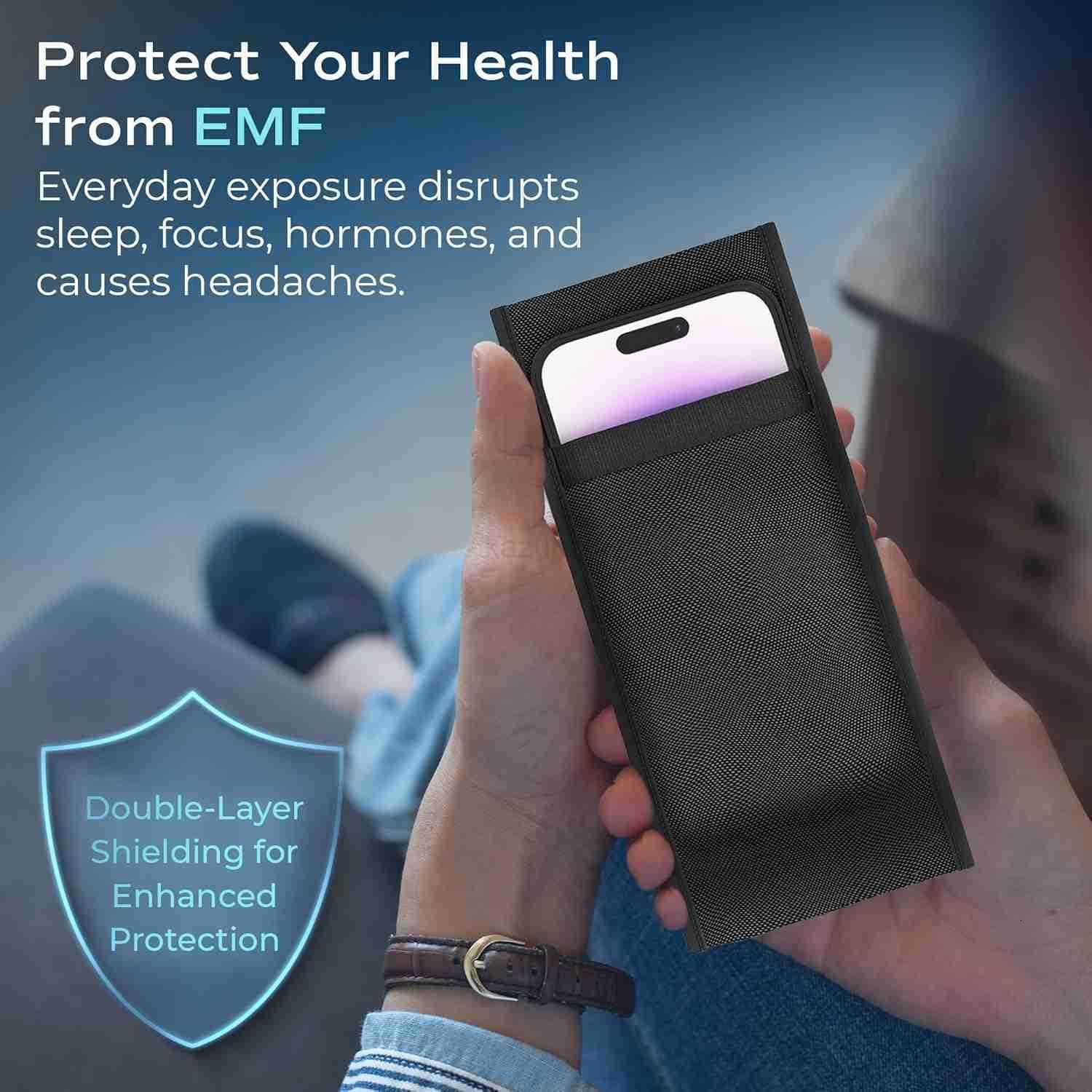 Blocker Sleeve for Cell Phone Anti Radiation Protection Signal RFID Blocking Pouch RF Shield Signal Blocker Bag EMF Phone Case Alternative for iPhone 
