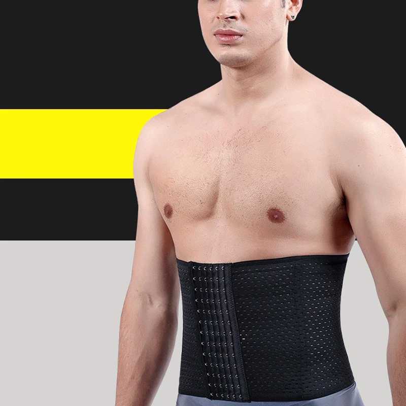 1pcs Men Sports Slimming Body Shaper Waist Trimmer Belt Corset Belly Control Belt Fitness Shapewear Reduce beer belly W250910