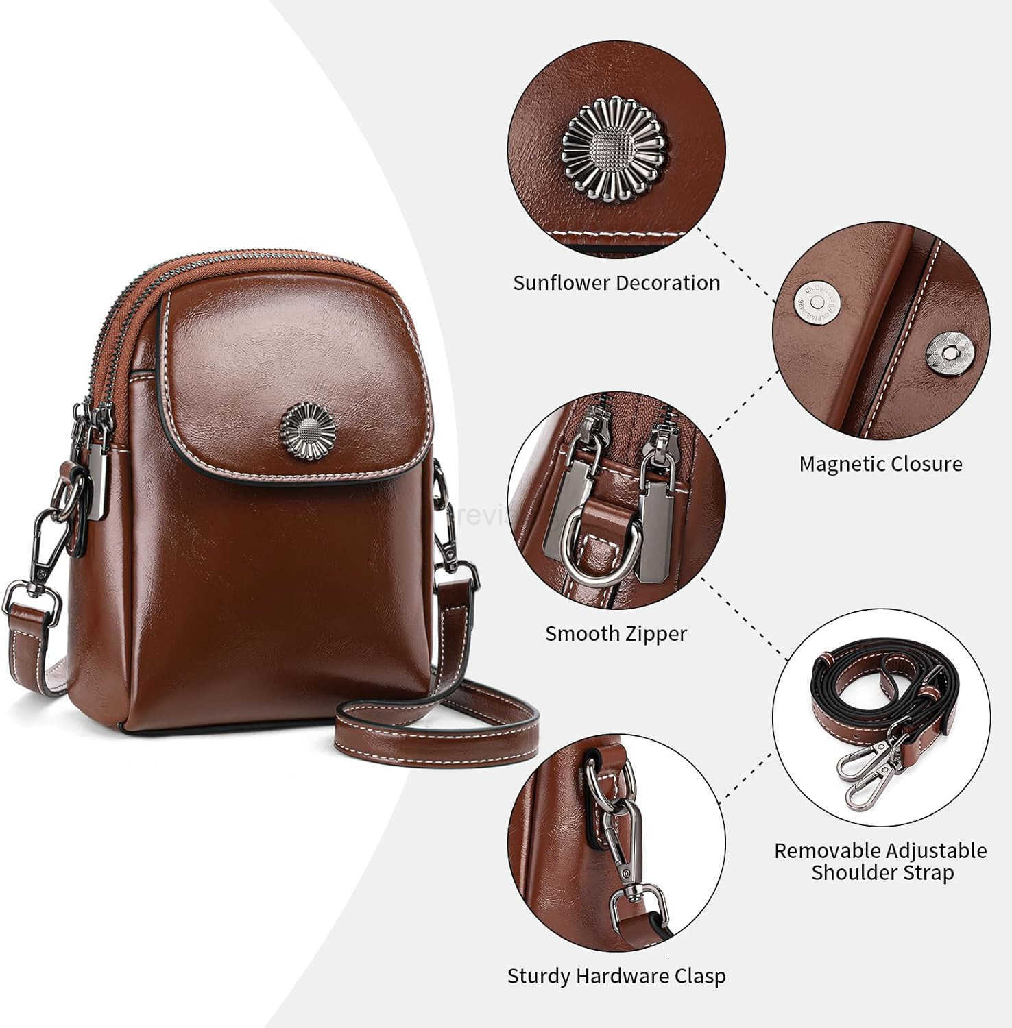 Cell Phone Purses for Women Small Crossbody Bag Shoulder Handbag with Adjustable StrapW250909