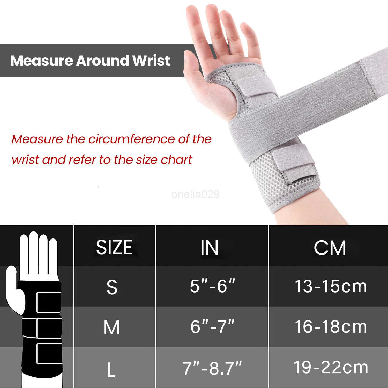 Wrist Brace Night Support with Splints Right Hand Hand Brace for Arthritis Tendonitis Sprain Injuries Wrist Pain Relief Adjustable and Breathable W250