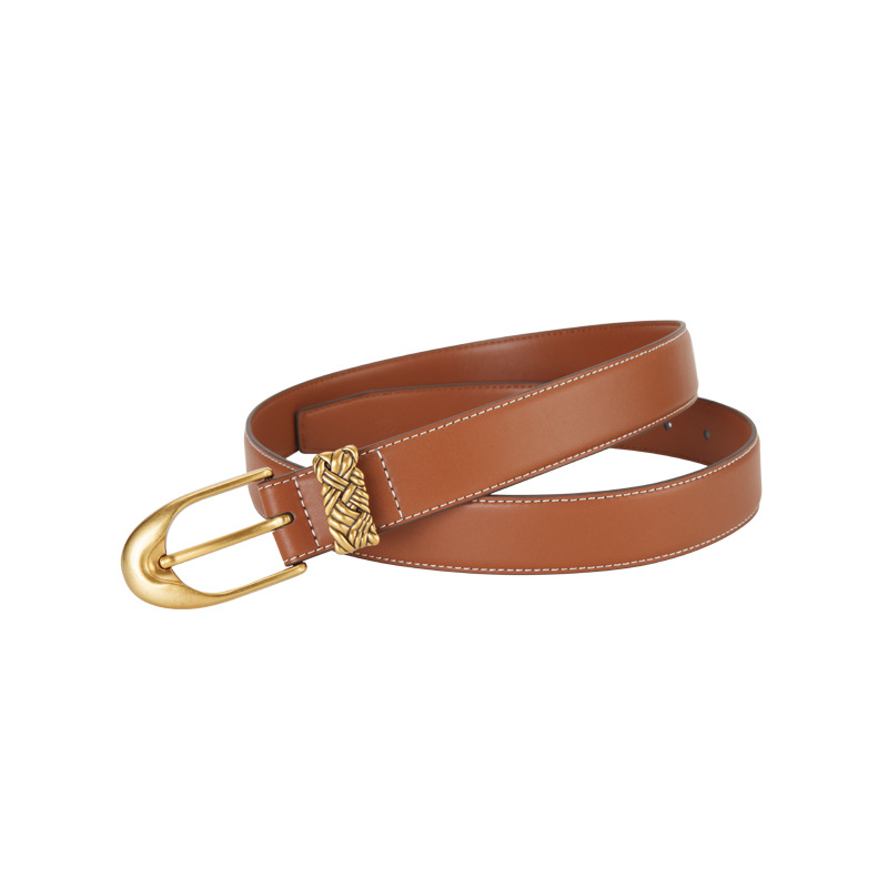 Suede Leather Womens Belt Distressed Matte Finish Belt Vintage Western Buckle for Jeans Dresses Boho Decor