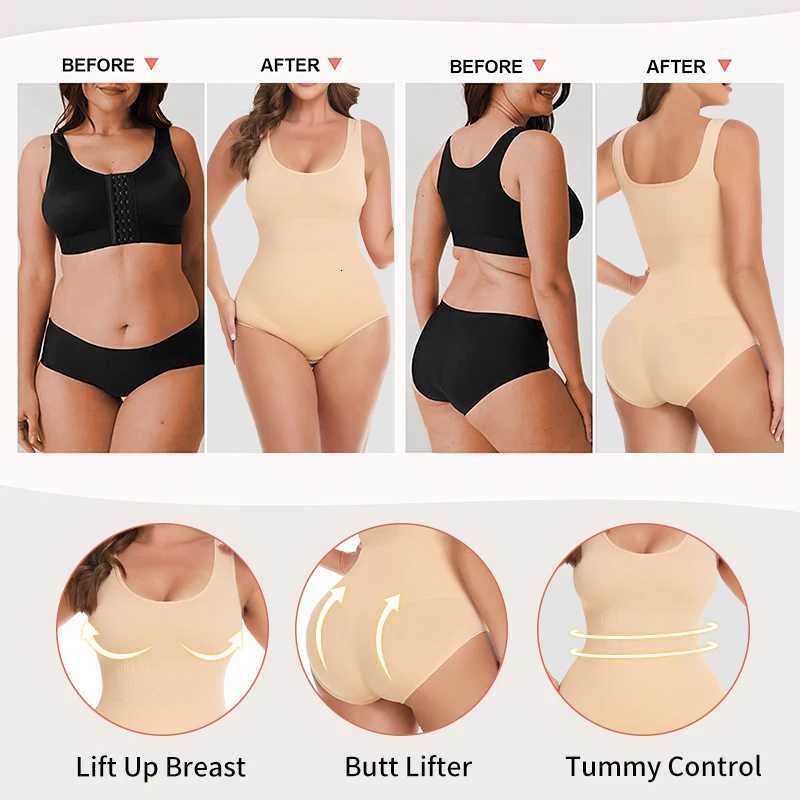 Bodysuit Women Shapewear Tummy Control Butt Lifter Body Shaper Smooth Invisible Under Dress Slimming Underwear Low Neck Jumpsuit W250910
