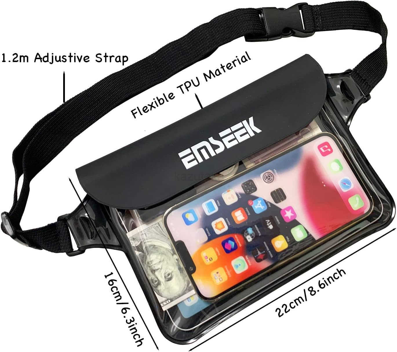Waterproof Waist Pouch Dry Belt Bag Fanny Pack Keep Your Key Fob Wallet Kindle Phone Dry Perfect For Swim Surf SnorkelBlack Z250910