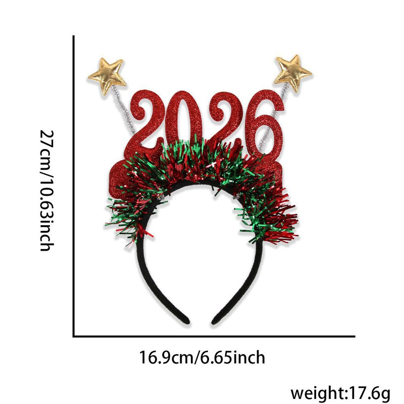 2026 New Shiny Christmas Hair Hoop Festive Christmas Ribbon Hair Hoop Holiday Party Decoration Supplies