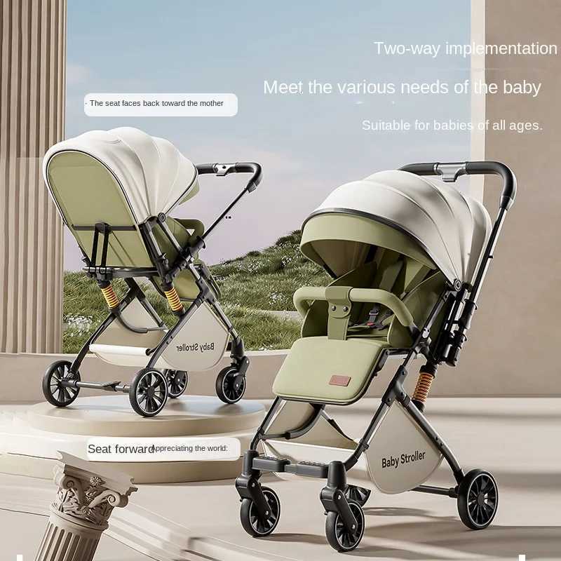 Lightweight Stroller High Landscape Twoway Baby Pram 03 years Old Travel Stroller can sit and lie down Fourwheels Baby Buggy W250910