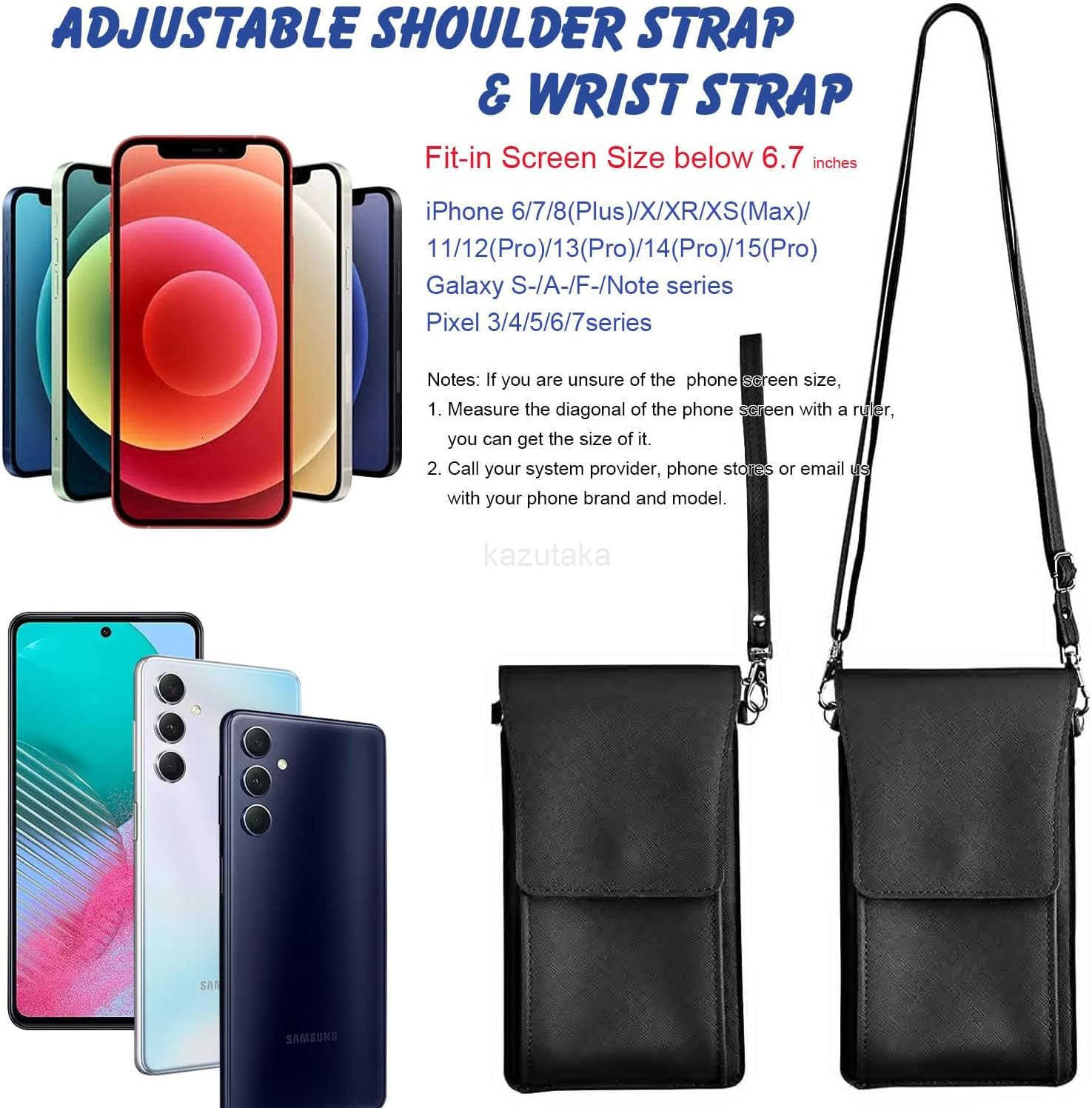 Small Phone Purse Crossbody Wallet iPhone Crossbody Bag with Shoulder StrapWaterproof Phone Wallet Case with Touch Screen Window up to 67 inch Smartph
