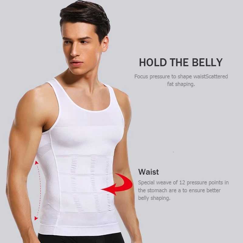 Mens Slimming Shaper Vest Elastic Body Shapewear Compression Abdominal No Sleeves Vest Breathable Fitness Sport Shaping Shirt W250910