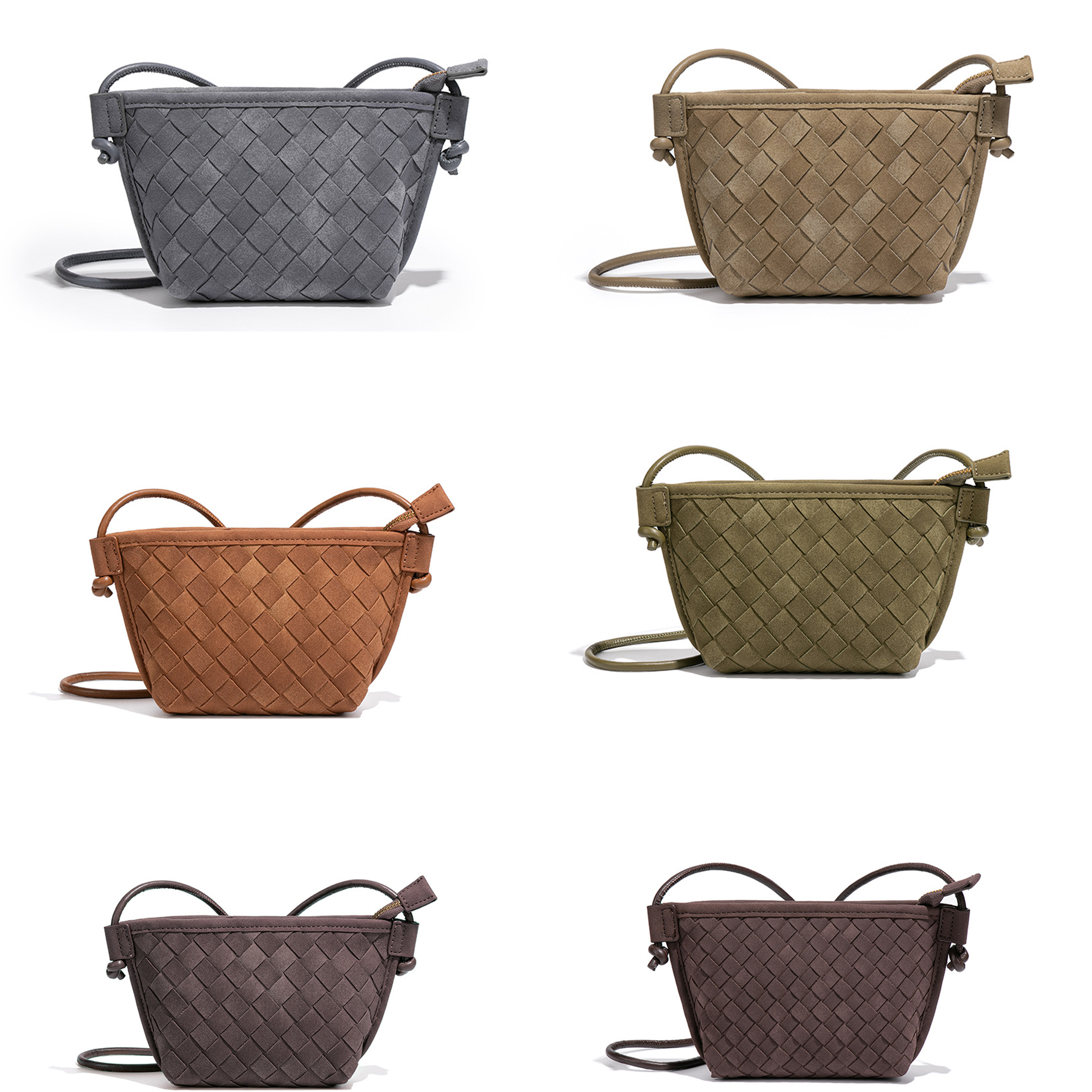 Designer Bag Shoulder Bag Luxury Bag New Frosted Material Suede Shoulder Crossbody Bag Vintage Fashion Hundred New Handmade Weaving Small Square Bag Evening Bag 01
