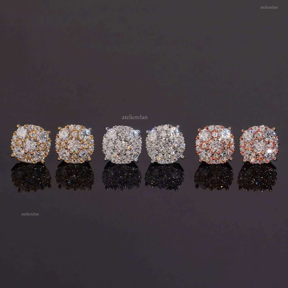 12mm GRA Certificate Iced Out Fashion Earring Hip Hop Jewelry Sier Round VVS Moissanite Dia Stud Earrings Free of charge delivery