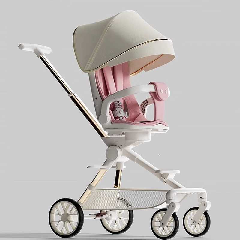 High Landscape Stroller Lightweight Folding Can Sit and Lie Down with Dinner Plate Oversized Storage Pocket Baby Stroller W250910