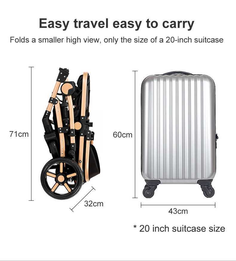 Baby Stroller 2 in1 Light Stroller Baby Cart Baby Newborn Items Pram Baby Strollers with Four Wheels Multiple Carriage Baby W250910