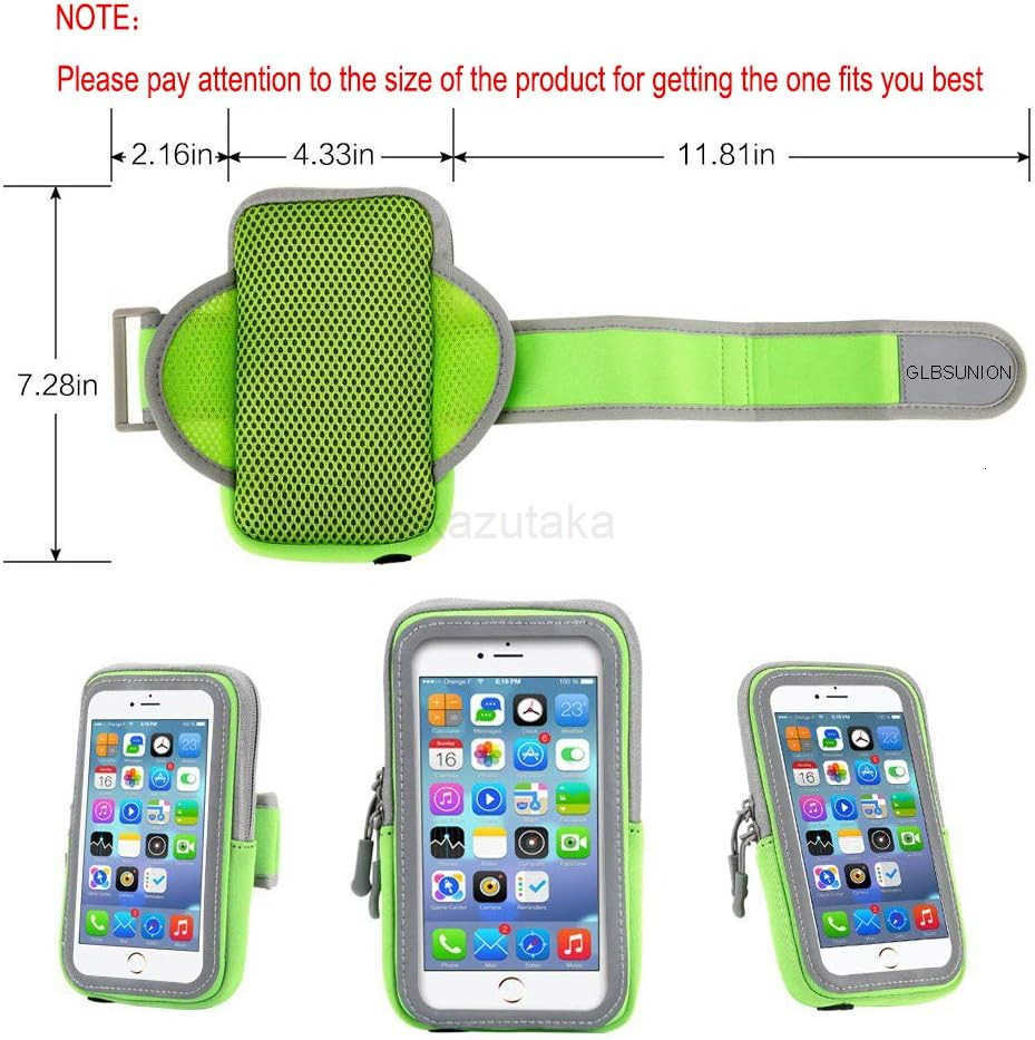 2 Pack Multifunctional Outdoor Sports Armband Sweatproof Running Armbag Casual Arm Package Bag Gym Fitness Cell Phone Bag Key Holder for iPhone 14 13 