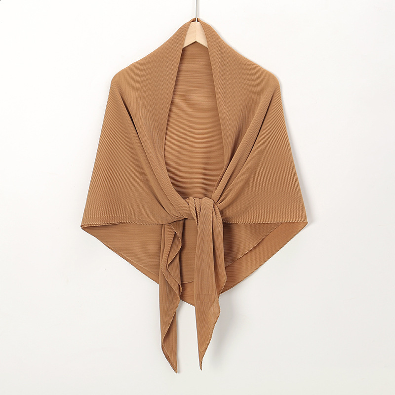 Plain Oversized Crinkle Square Bubble Chiffon Instant Hijab Womens Head Shawl Scarf Muslim Wrinkle Kerchief Solid Ramadan Stole 241218
