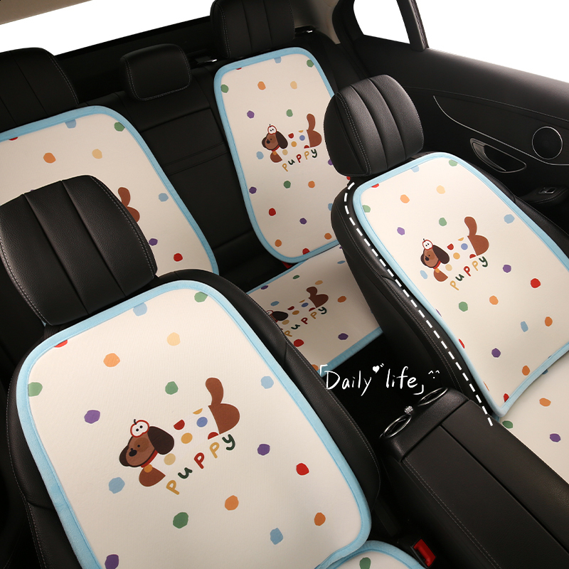 Universal Cartoon Sausage Dog Print Seat Cushion Cover Breathable Mesh Four Seasons Comfortable Soft Cushion Protector 250910