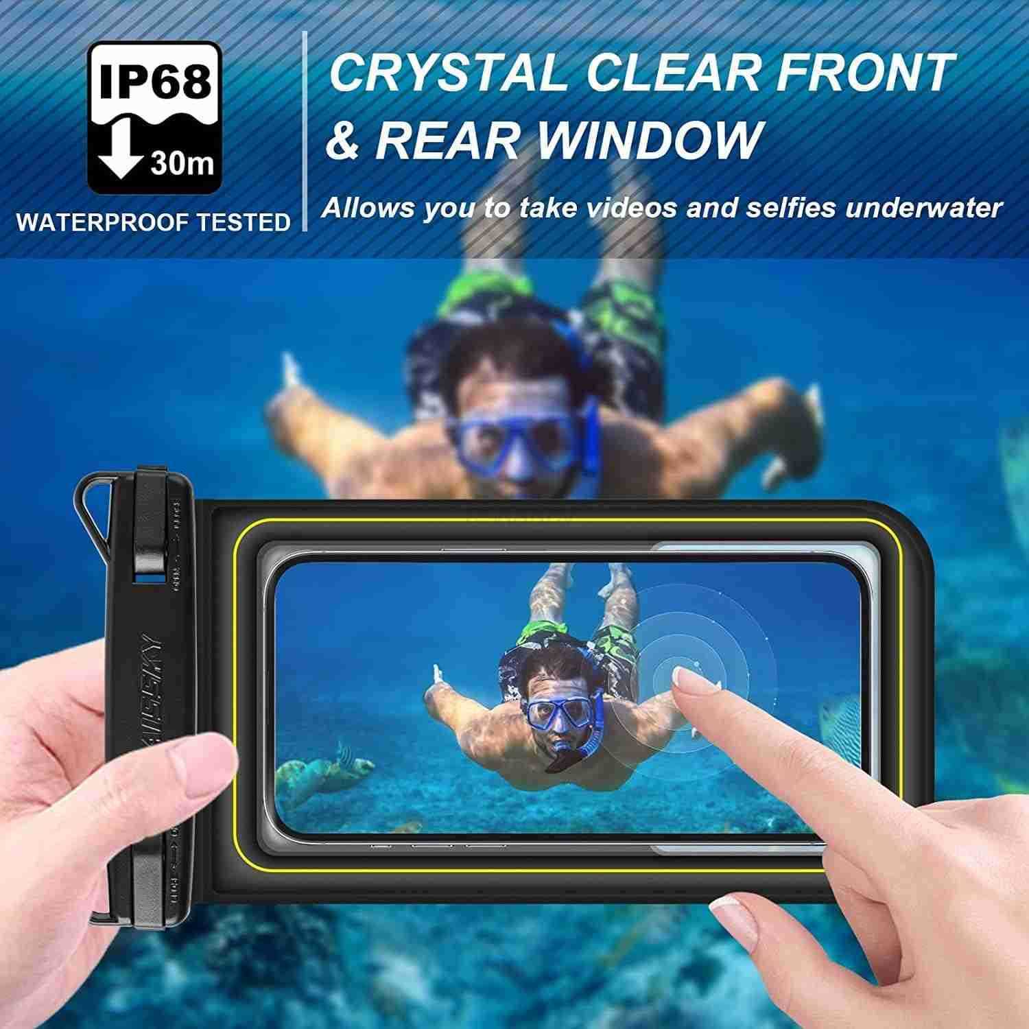 Waterproof Phone Pouch 72 IPX8 Floating Underwater Cellphone Dry Bag Case Holder for iPhone 15 14 13 12 11 Pro Max XS Plus X Samsung Phone Protector f