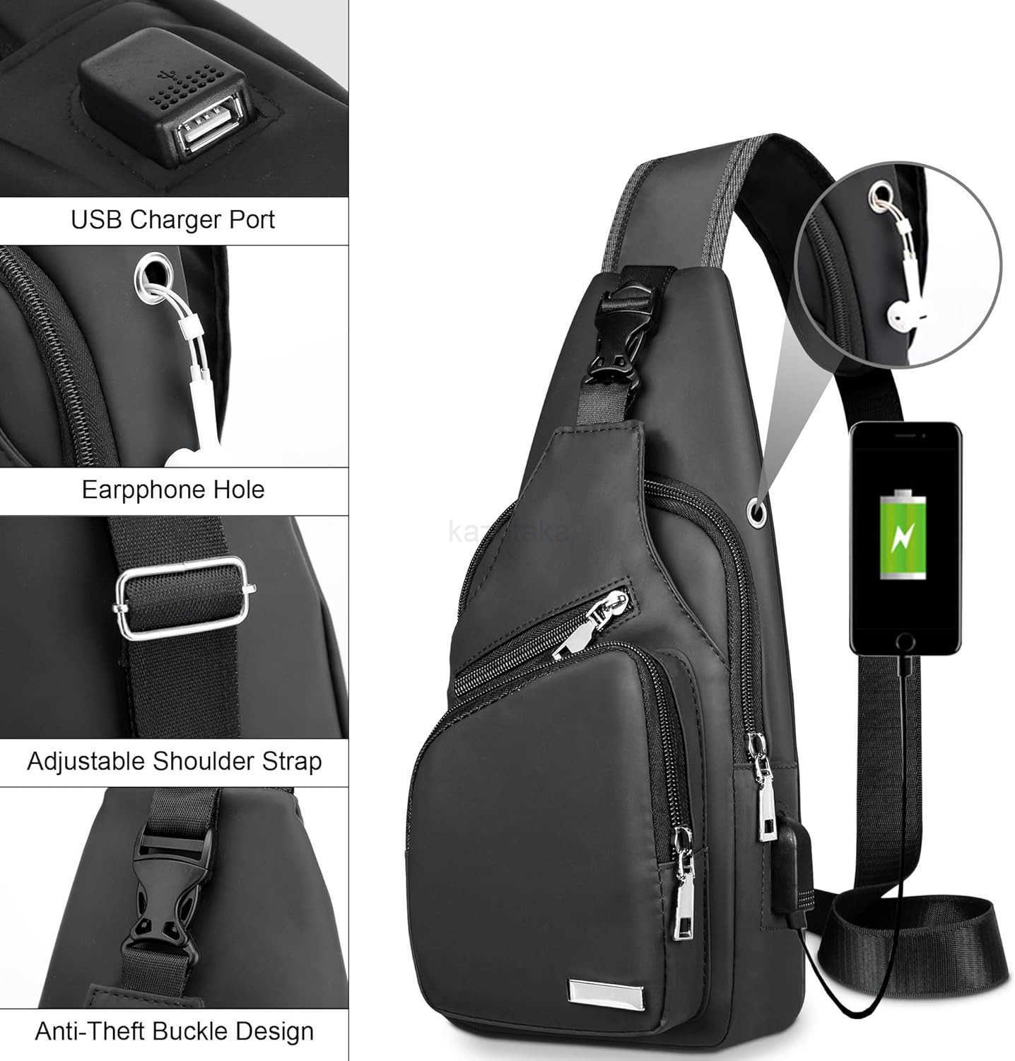 Waterproof Sling Bag Crossbody Backpack for Men Women Sling Backpack Hiking Daypack Multipurpose Cross Body Chest Bag Z250910