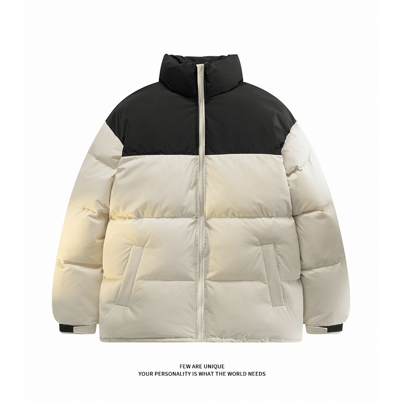 Designer jacket free shipping Winter cotton clothing fashionable men and womens color blocked stand up collar cotton coats casual coat bread jackets